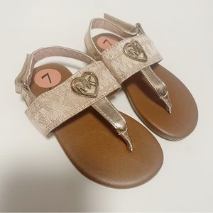 New Michael Kors blush and rose gold MK sandals size toddler girl 7